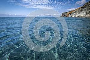 Idyllic beach of Barronal with blue and transparent waters in the Natural Park of Cabo de Gata photo