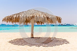 Idyllic beach of Mahmya island with turquoise water