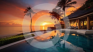 Idyllic Beachfront Villa: Private Infinity Pool, Turquoise Waters, Sunset Glow photo