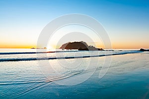 Idyllic coastal background image at sunrise