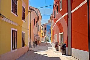 Idyllic colorful mediterranean street of Novigrad Istarski