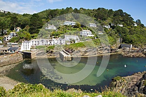 Idyllic Cornish coast scene Polperro England uk