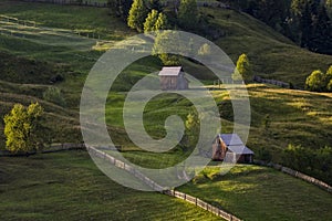 Idyllic countryside of Romania in rural Bucovina region