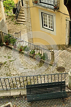 Idyllic courtyard in beautiful Alfama