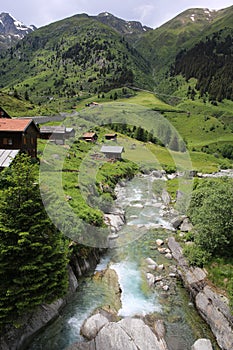 Idyllic Cristallina Valley in Tessin, Switzerland photo