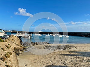 Idyllic Day at Port de Quiberon, Morbihan: Yachts Moored Under Clear Skies by the Tranquil Harbor photo