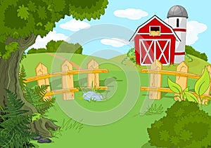 Idyllic farm landscape photo