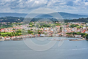 Idyllic Fishing village townscape Mugardos Galicia Spain