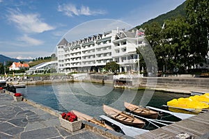 Idyllic fjord hotel photo