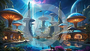 Futuristic Utopian Cityscape photo