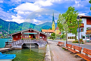 Idyllic german lake village Rottach Egern on Tegernsee lake