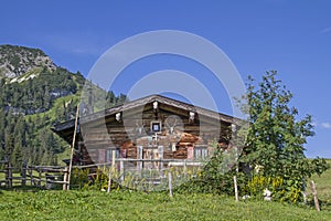 idyllic Grabenbergalm in the Mangfall mountains