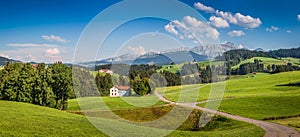 Idyllic landscape in the Alps, Appenzellerland, Switzerland