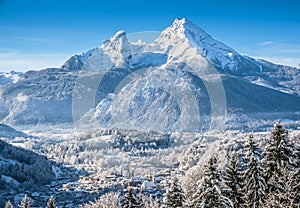 Idyllic landscape in the Bavarian Alps, Berchtesgaden, Germany