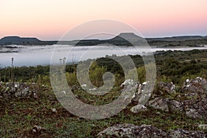 Idyllic landscape of Cuchilla del Ombu, north-central Uruguay photo