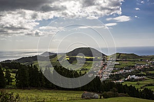 Idyllic landscape of Faial island, Azores