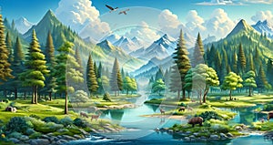 Idyllic Landscape Illustration