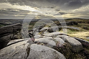 Idyllic landscape of Peak District National Park, Derbyshire, Uk