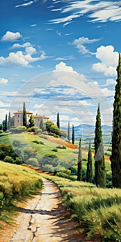 Idyllic Landscape Scene Inspired By Mark Brooks: Cinquecento Style