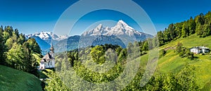 Idyllic mountain landscape in the Bavarian Alps, Berchtesgadener