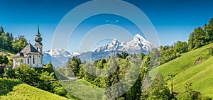 Idyllic mountain landscape in the Bavarian Alps, Berchtesgadener Land, Bavaria, Germany