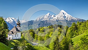 Idyllic mountain landscape in the Bavarian Alps, Berchtesgadener Land, Germany