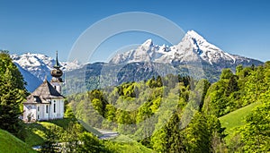 Idyllic mountain landscape in the Bavarian Alps, Berchtesgadener Land, Germany photo