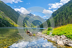 Idyllic mountain landscape at Riesach Lake