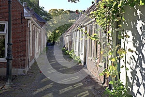 An idyllic, narrow street in Garnwerd, Netherlands