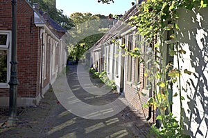 An idyllic, narrow street in Garnwerd, Netherlands photo