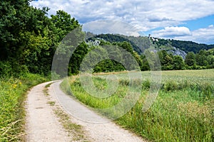 Idyllic path in the Altmuehltal valley