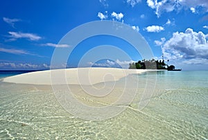 Idyllic and remote tropical beach