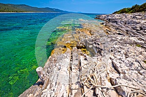 Idyllic rocky beach Sakarun on Dugi Otok island