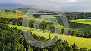 Idyllic Rolling Hills In The Scottish Borders