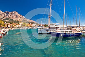 Idyllic sailing coast of Baska Voda view