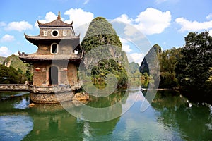 The idyllic scenery in jingxi ,guangxi, china