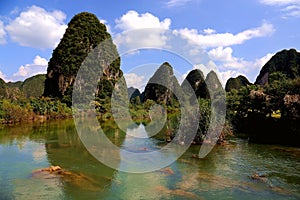 The idyllic scenery in jingxi ,guangxi, china