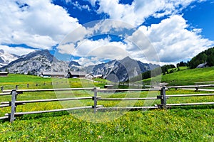 Idyllic scenery in the Karwendel mountains near Walderalm. Austria, Tirol