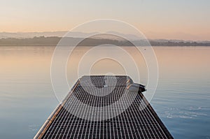 An idyllic scenery at the the lake Greifensee in Switzerland