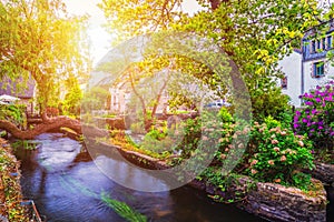 Idyllic scenery at Pont-Aven, a commune in the Finistere department of Brittany (Bretagne) in northwestern France