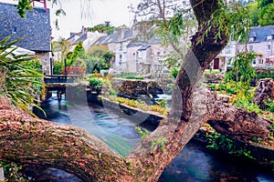 Idyllic scenery at Pont-Aven, a commune in the Finistere department of Brittany (Bretagne) in northwestern France