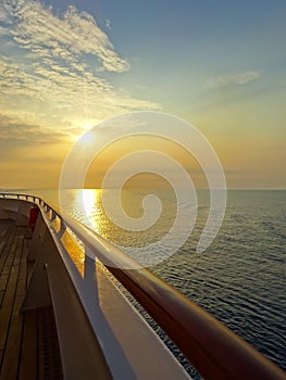 Idyllic seascape with golden sunset