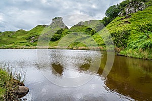 The famous Fairy Glen, located in the hills above the village of Uig on the Isle of Skye in Scotland. photo
