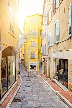 Idyllic street in old town Grasse, France