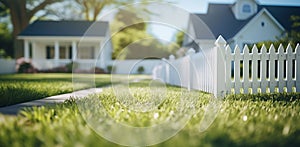 Idyllic Suburban Home with White Picket Fence