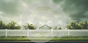 Idyllic Suburban Home with White Picket Fence