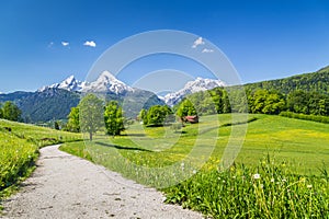 Idyllic summer landscape in the Alps, Nationalpark Berchtesgaden, Bavaria, Germany photo