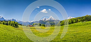 Idyllic summer landscape in the Alps photo