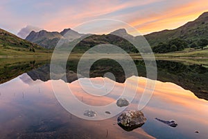 Idyllic summer sunrise in the Lake District.