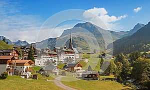 Idyllic tourist resort st antonien, canton grisons switzerland